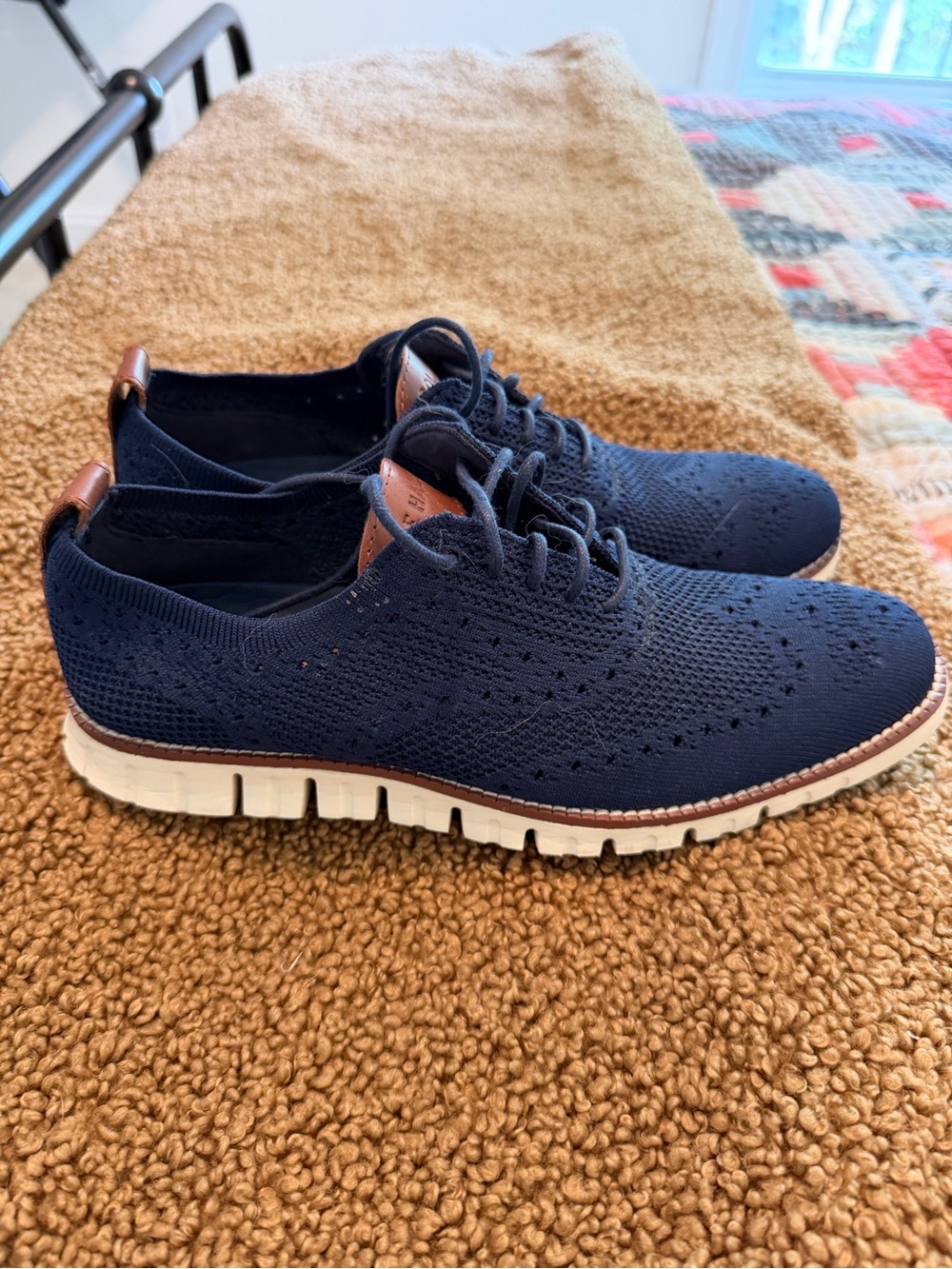 Cole Haan ZeroGrand Men’s Navy Knit Lace-Up Shoes